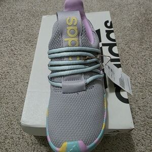 Adidas Kids Gray Sneakers with Colorful Accents